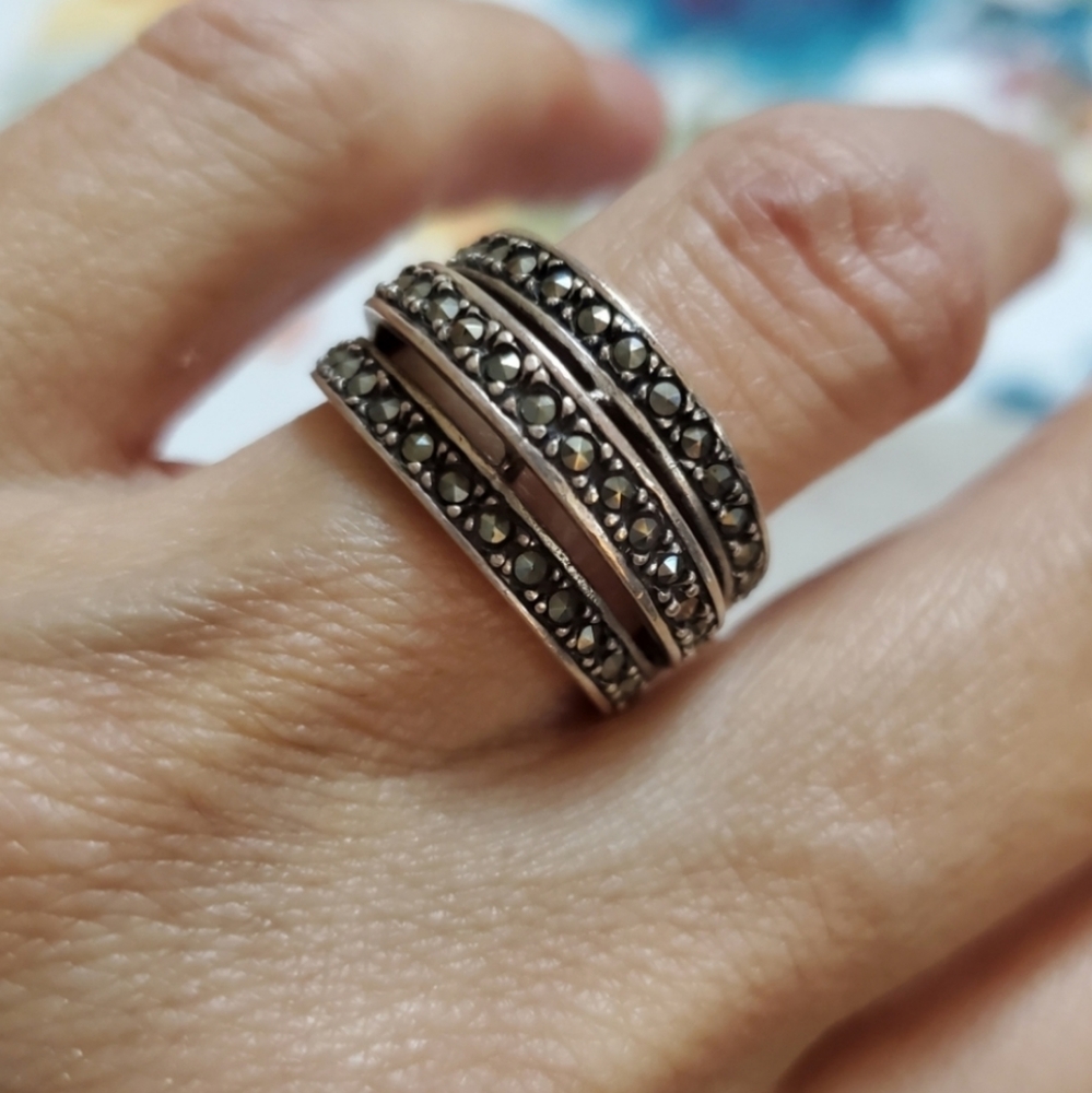 Vintage Silver Marcasite Band Ring